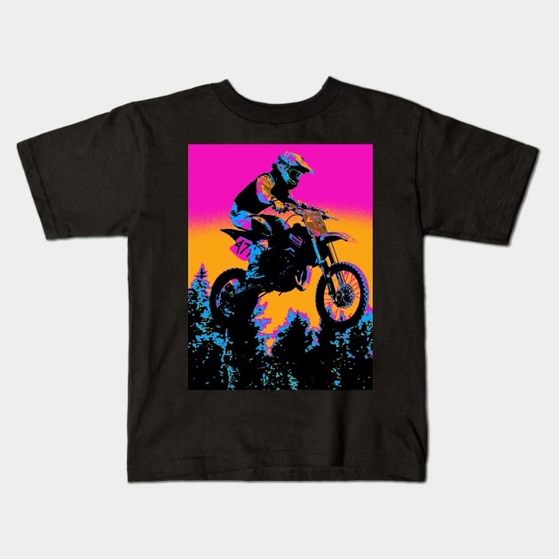 Born to Ride - Motocross Rider Kids T-Shirt by Highseller